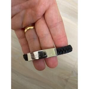 Eves Jewelry Men's Braided Leather Best Dad Silver Tone 8,5" MSRP $110